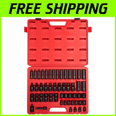 Heavy-Duty 51-Piece Impact Socket Set, Cr-Mo Steel, 7mm to 22mm, ANSI Certified