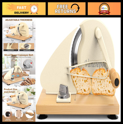 Manual Bread Slicer for Homemade Sourdough - Adjustable Width, Sharp Blade, Stee