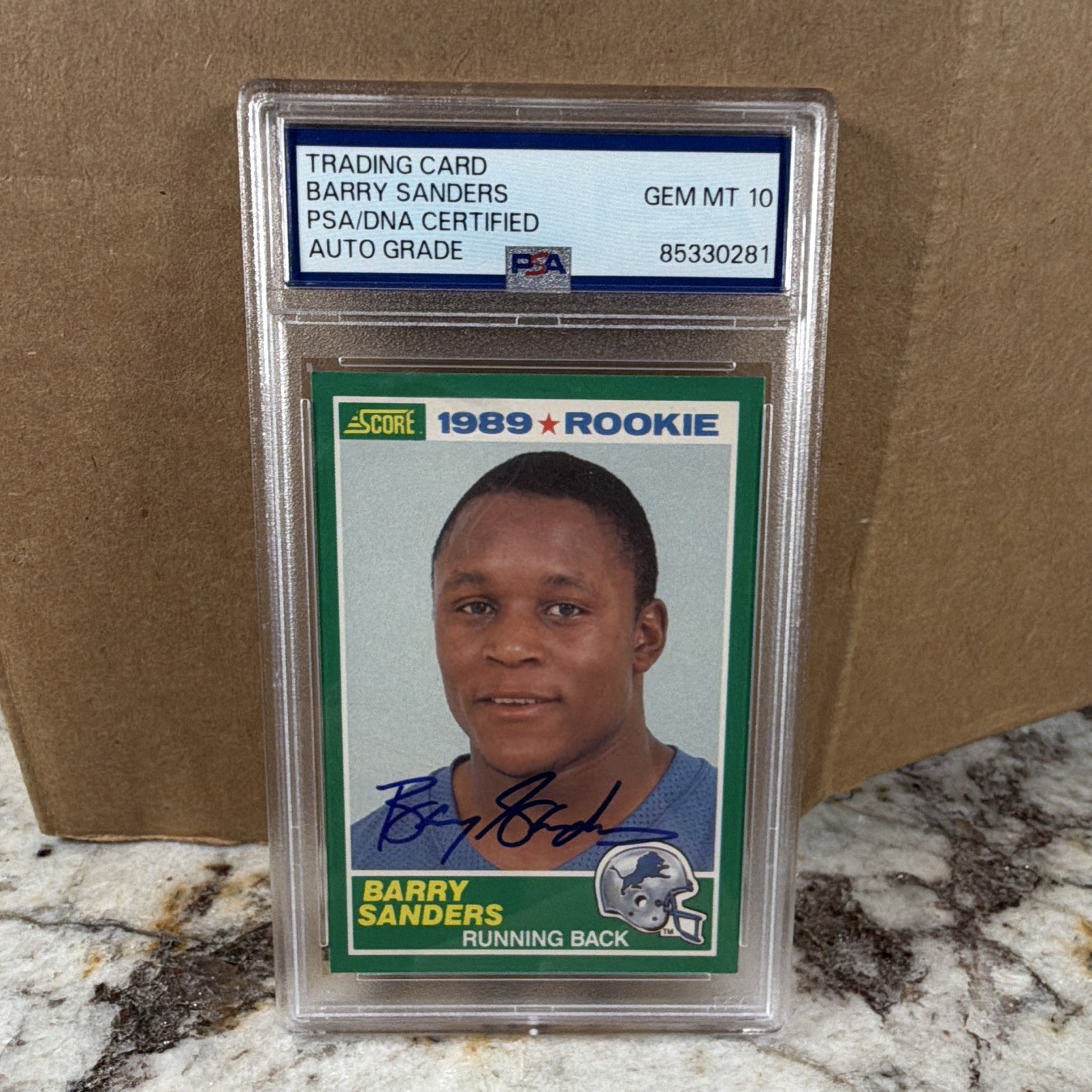 Score 1989 Barry Sanders RC #257 Hard Signed Auto PSA/DNA 10 Lions 85330281