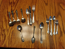Vintage Lot 14 Piece BABY CHILDREN TODDLER SILVERWARE FLATWARE 8 Spoons 5 Forks
