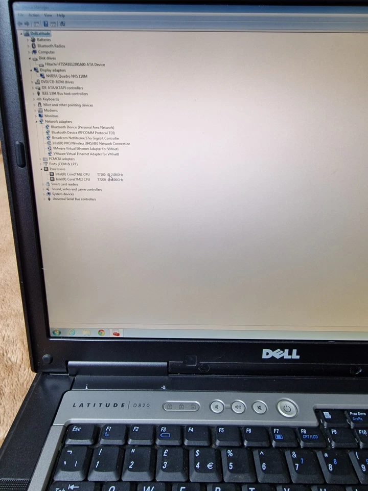 Dell Latitude D820 Laptop 15.4" IC2D T7200 2GHz 120gb HDD 2gb Ram Power On Teste - Image 3 of 4