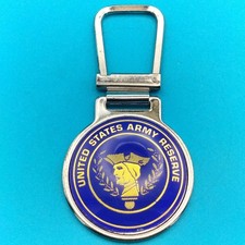 US Army Reserve Keychain Metal Enamel Squeeze Clip Logo