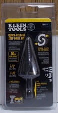 Klein Tools QRST11 Quick-Release Spiral Flute 7/8" - 1 1/8" Step Drill Bit