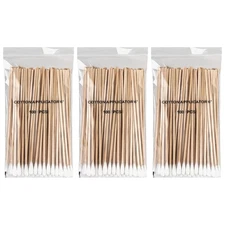 300PCS 6" Cotton Swabs with Wooden Sticks – Precision Applicators for Makeup, Na