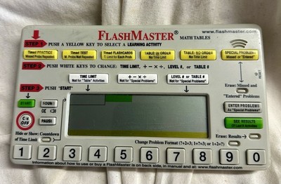 FlashMaster Math Tables Electronic Learning Tool MT1A