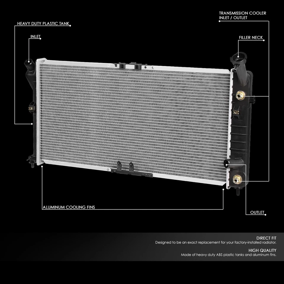 Fit 94-96 别克 Regal/雪佛兰 Monte Carlo AT OE 风格铝制散热器 DPI 1518 — 第 2/4 张图片
