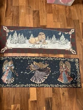 Christmas Angel Tapestry Table Runner And Peace Of Earth
