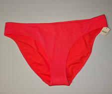 American Eagle Aerie Full Coverage Bikini Bottom X-LARGE Textured Neon Coral