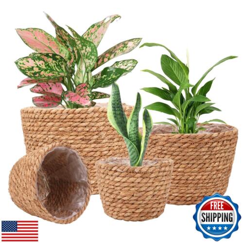 Ufrount Seagrass Planter Basket Stylish Planter Baskets for Indoor and Outdoo