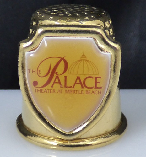 Myrtle Beach SC Thimble Souvenir The Palace Theater Gold Tone Metal Vintage