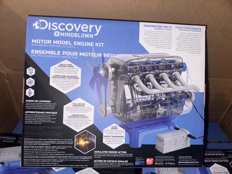 Discovery Mindblown Model Engine Kit Age 8+ 104 Piece Kit Moving Parts