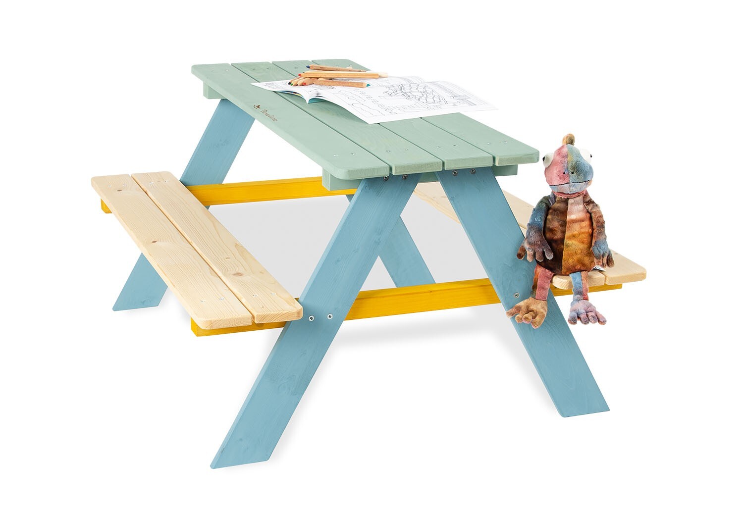 Ensemble table et bancs extérieur en bois pour enfants salon de jardin bois