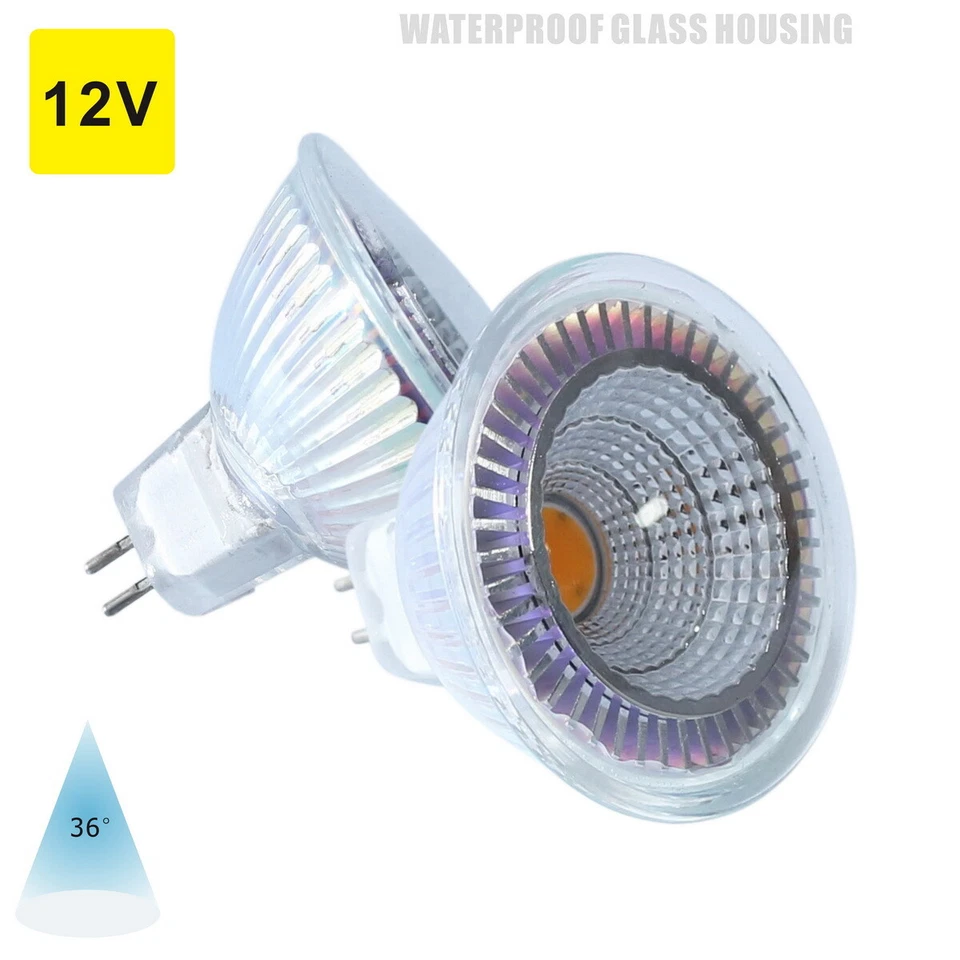 5 Pack LED Spot Light Bulb 5 Watt GU5.3 Lamp Base 12V Low Voltage Glass 500lm - Image 2 of 4