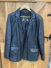 Ladies Black Leather Jacket Size 14
