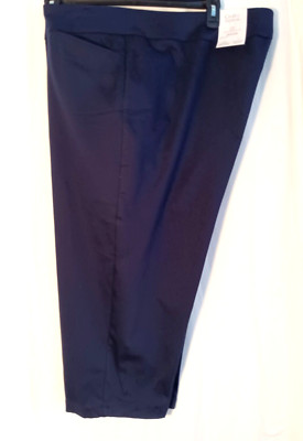 NWT Women's Croft & Barrow Capri Pants Mid Rise Stretch Navy Blue Plus 24W  Reg 