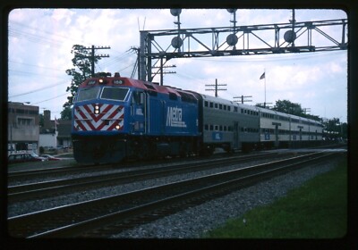 Railroad Slide - Chicago Metra #188 Locomotive 1994 Downers Grove IL Commuter