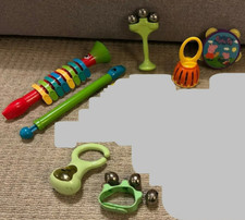 Musical Instrument Bundle Bells Trumpet Whistle Maraca Plastic Hand Bell Tunes