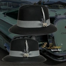 Garcia Black W/ Smile Now Cry Later Lowrider Derby Style Signature Hat