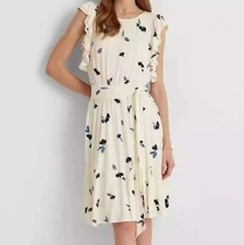 Lauren Ralph Lauren Floral Printed Ruffle Sleeve Dress Size 10