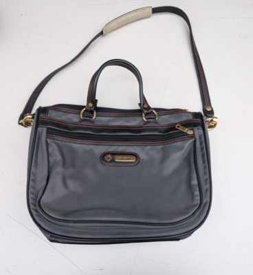 Samsonite Handtasche Schultertasche Gold Hardware Vintage Grau Schwarz