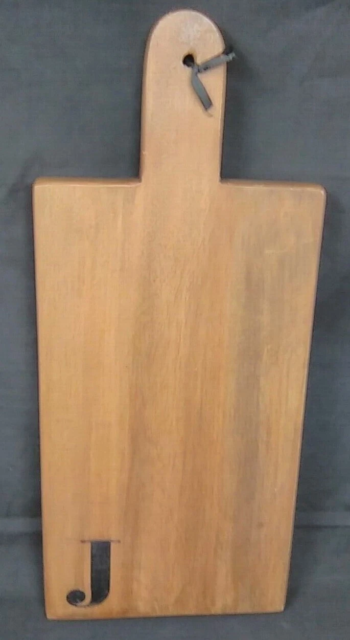 Pottery Barn ACACIA wood Cheese / Bread rectangular Cutting Board Mono J NICE
