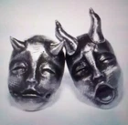 GOTHIC DEVIL FACES design Stud Earrings Metal Alloy Funky Fun Gift Item