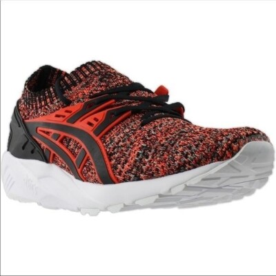 Asics Men Size 6 Gel Kayano Knit Black Cherry Tomato Sneakers Sock Stretch