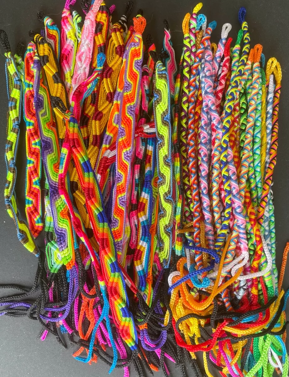 Wholesale 50 colorful friendship bracelets 2 styles handmade Peruvian lot
