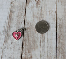 Disney Tinkerbell Fairy Pink Heart Charm Add Bracelet Zipper Pull ClipOn