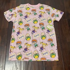 Nickelodeon Rugrats Men  s All Over Print T-shirt Tee Size Large AOP