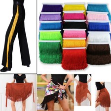 Hot 20CM 10 Yards Polyester Tassel Fringe Lace Trim Chainette Latin Ribbon DIY