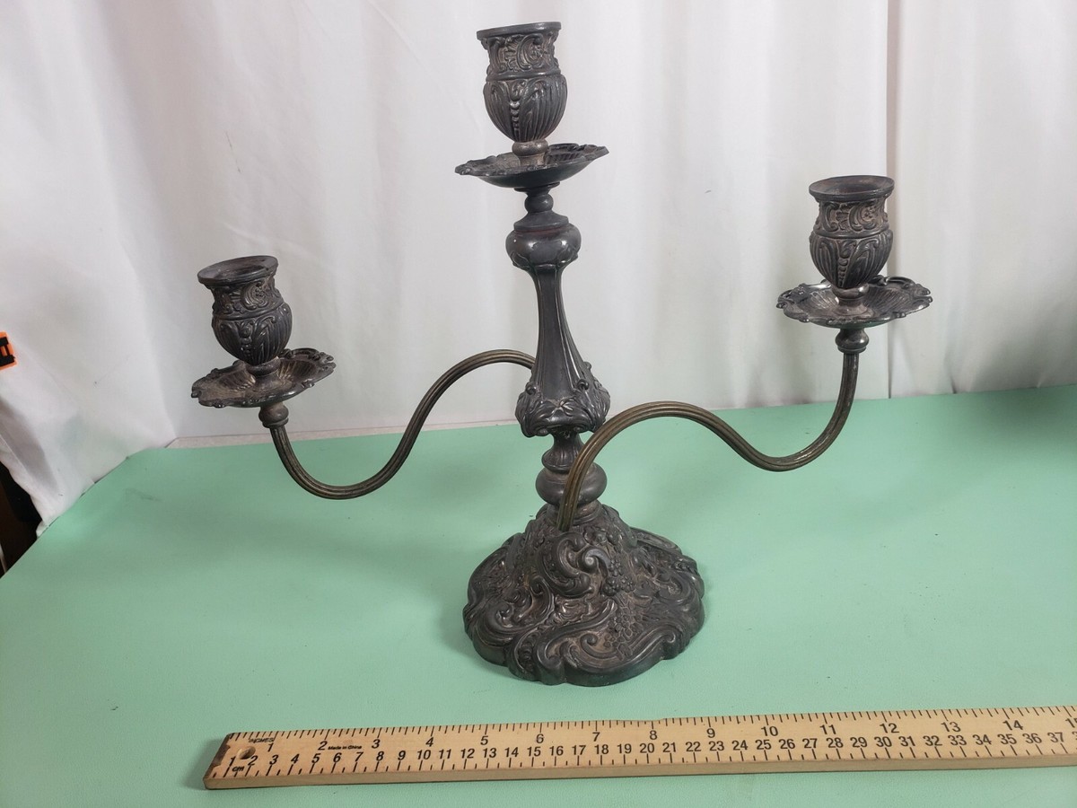 Simpson Hall,Miller & Co Quadruple Silver Plate Candle Simpson Hall,Miller & Co Quadruple Silver Plate Candle