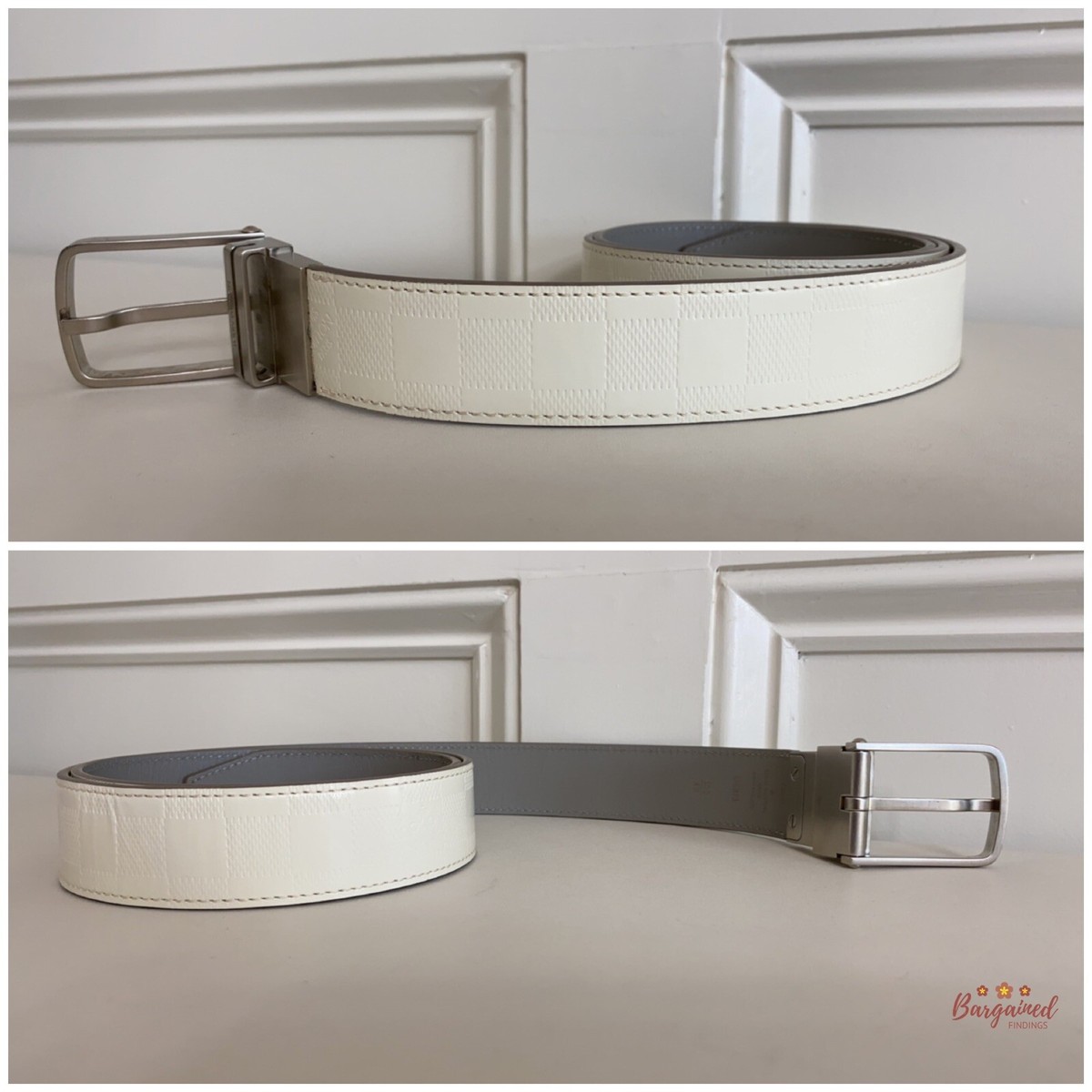 Auth Louis Vuitton White Damier Infini Leather Boston  display picture 1