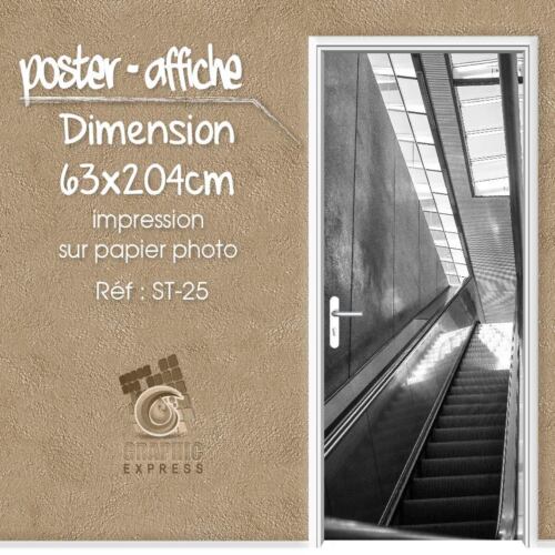 Póster Puerta Decoración Trampantojo - Escalera Mecánica-ST-25- 4 Dimensiones