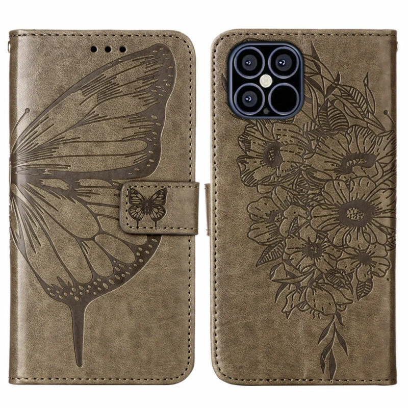 Butterfly Flip Card Wallet Phone Case For iPhone 11 12 13 Pro Max XR XS 6 7 SE - Image 3 of 4
