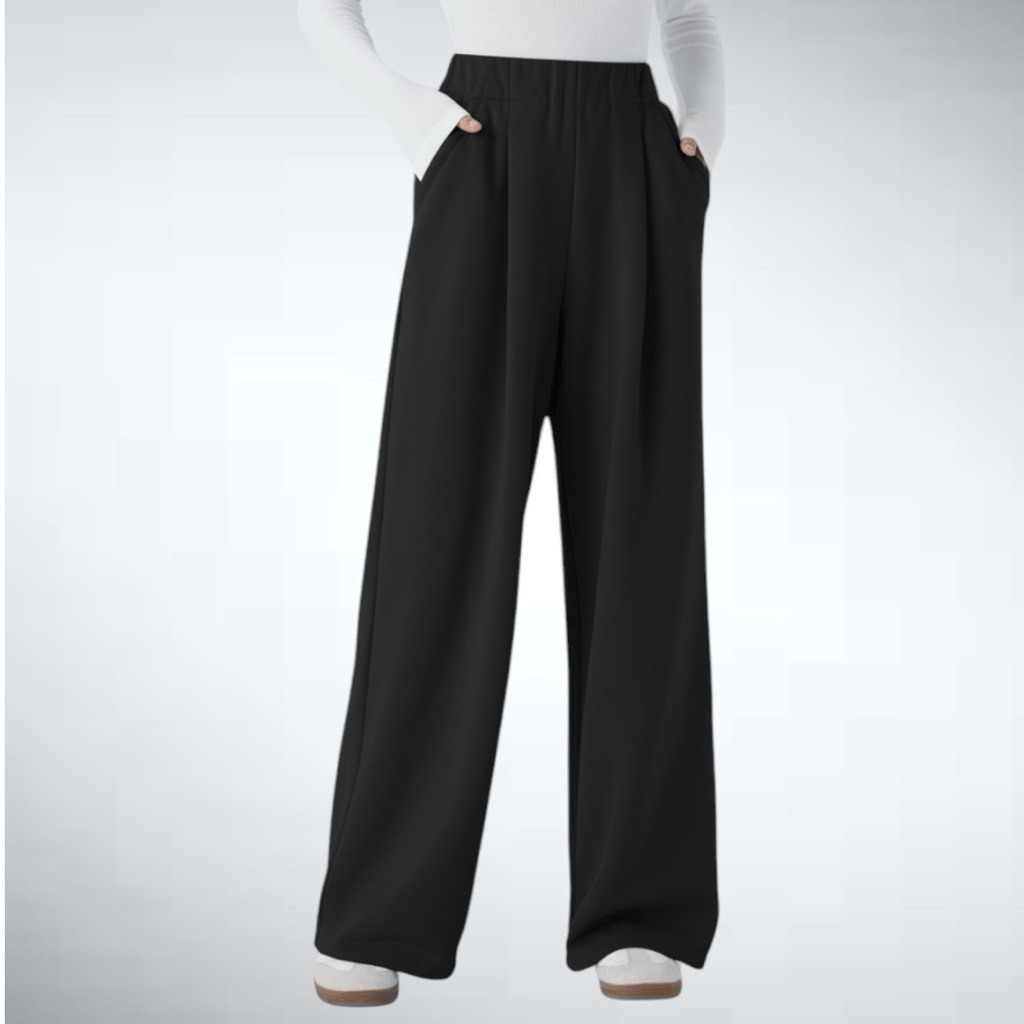 Halara High Waisted Fleece Wide Leg Pants with Side Pockets Black Size M