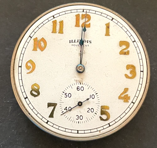 Antique 1913 Illinois Grade 401 Pocket Watch Movement Good Balance 12s 11j USA