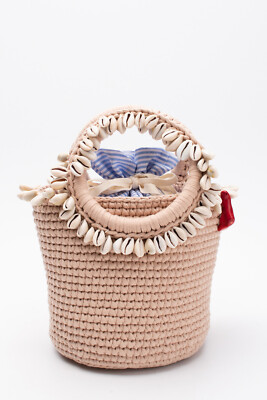 RRP £260 MIZELE x TIMELESS PEARLY Crochet Bucket Bag Trim Drawstring