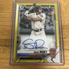 2021 Bowman Chrome - Prospect Autographs Yellow Refractor Sean Roby /75 (AU, RC)