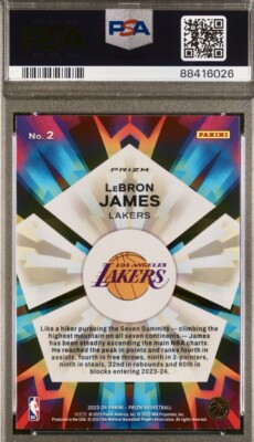 レブロン プリズム シルバー PSA 10 2023-24 PRIZM KALEIDOSCOPIC SILVER #2 LeBRON JAMES PSA 10 LAKERS