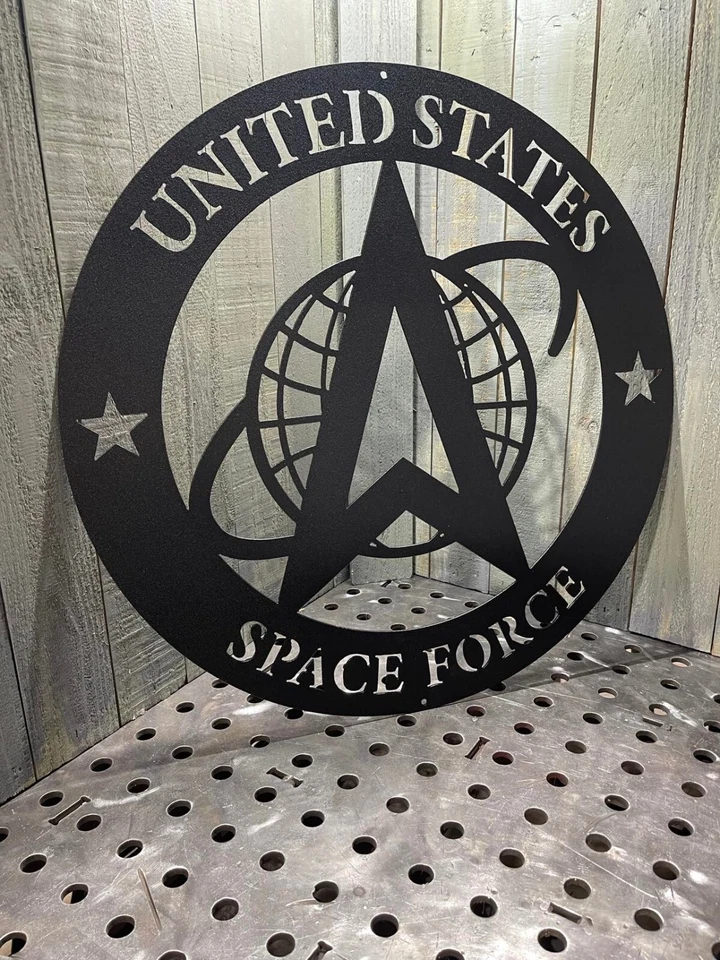 Металлический 24-дюймовый герб космических сил плазменная резка знак искусство военные - Изображение 3 из 4