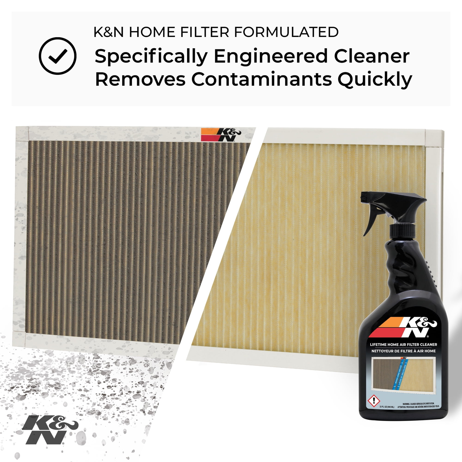 K&N HVAC Filter Cleaner 32 Oz Spray Bottle Filter Cleaner and