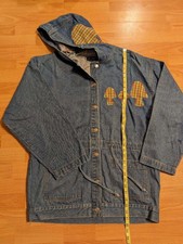 Vintage 90s Denim Jacket With Up-cycled Mushroom Appliqué Solar Sewn
