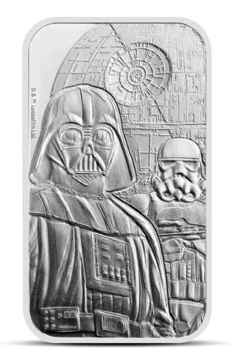 STAR WARS - DARK SIDE 1 oz .9999 FINE SILVER Bar UK Royal Mint - IN STOCK!!