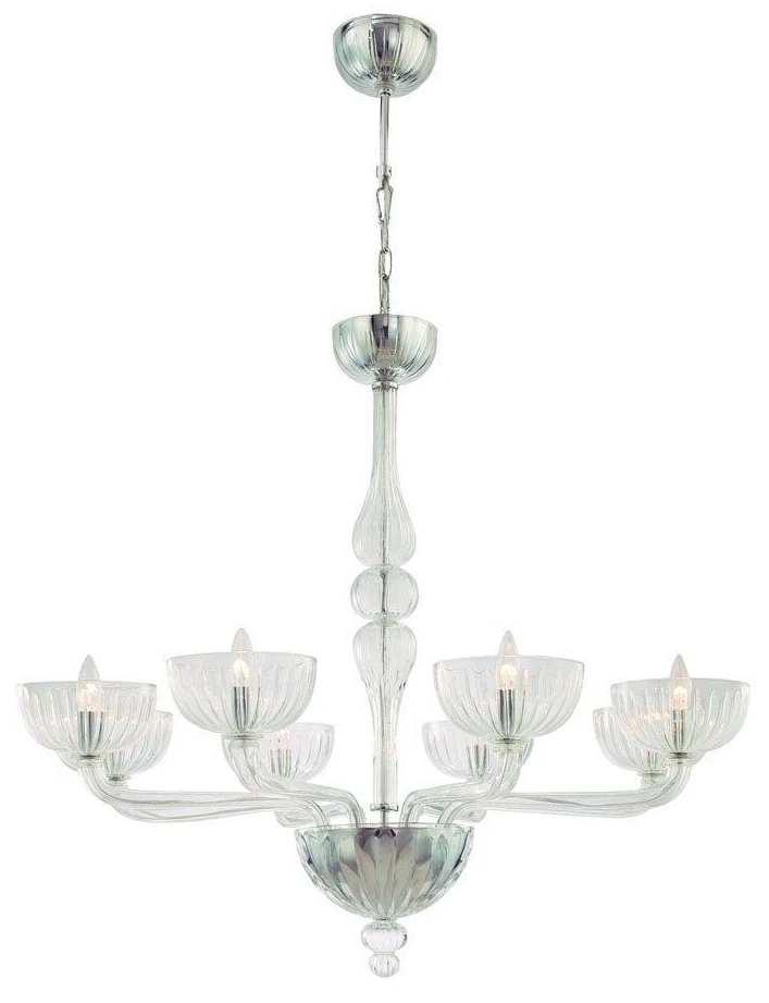 HAMPTON BAY Aristocratic HD139582 Ariel 8-Light Chrome Glass Chandelier NWT $859 - Image 2 of 3