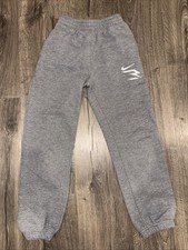 Nike 3Brand Sweatpants Youth Size Medium, 10-12YRS, Gray, Logo, Cuffed Bottom