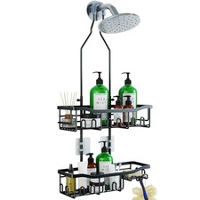 Upgraded Extended Length Shower Organizer with Hooks, Rustproof Shampoo Soap