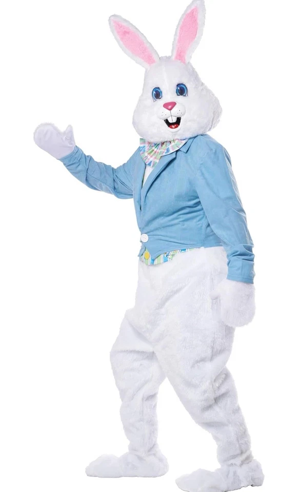 Disfraz de mascota conejo de Pascua de lujo para adulto Foto 3 de 4