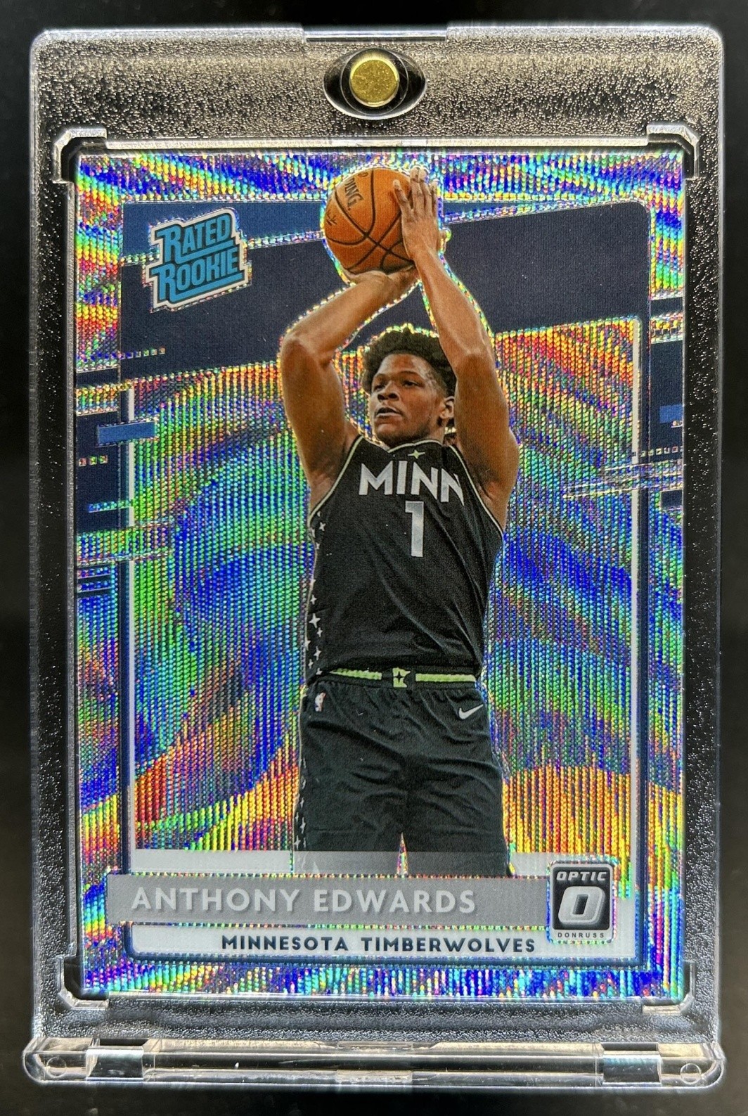 2020-21 Panini Donruss Optic Anthony Edwards Fanatics Prizm RC #151 Timberwolves