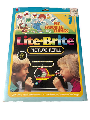 VTG 1986 Lite Brite Picture Refill ~ My Favorite Things ~ Series 1 *New Complete
